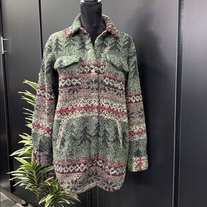 Legendary Whitetails Treasure Fuzzy Fleece Shacket,snap front,chest/hip pockets